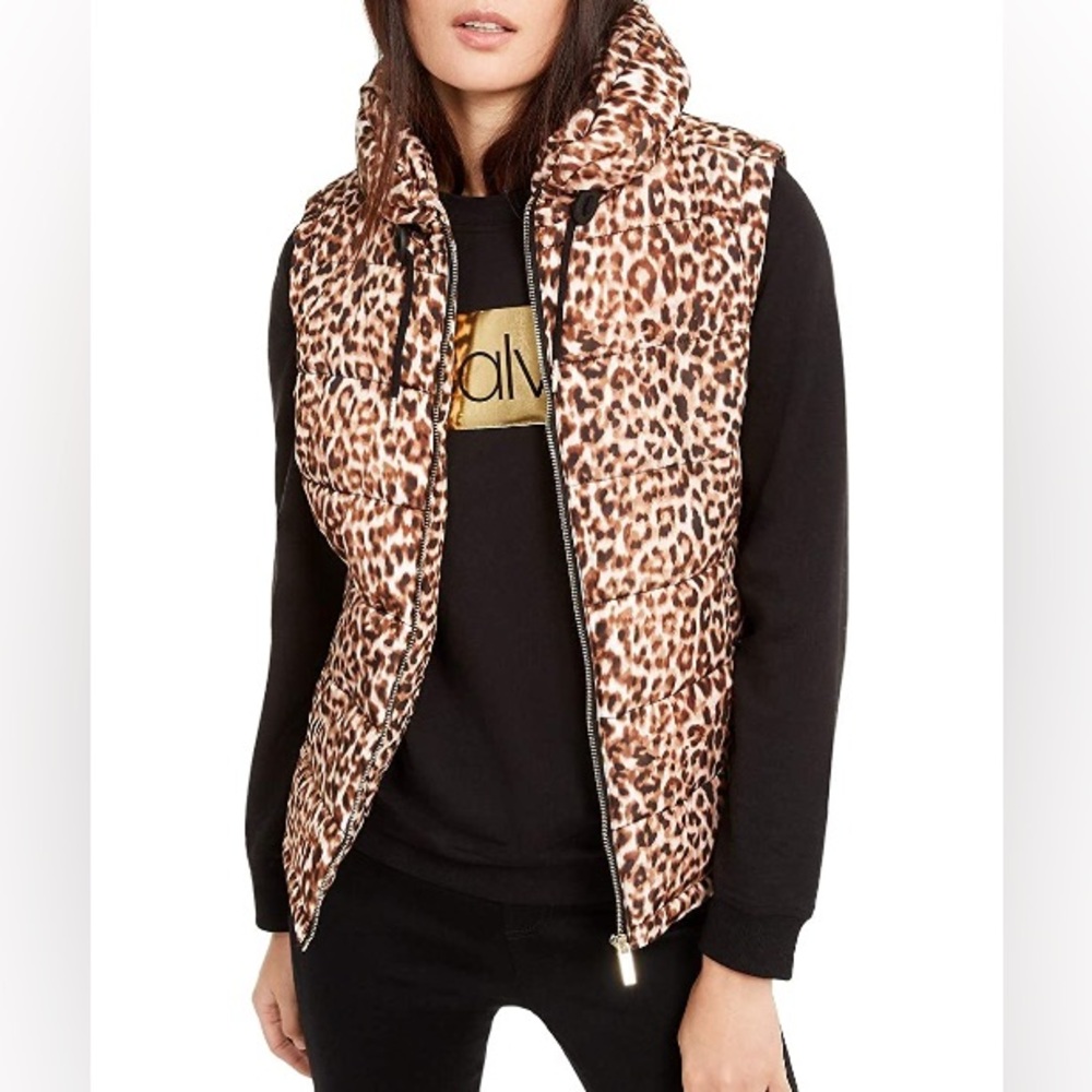 Calvin‎ Klein cheetah leopard puffer vest